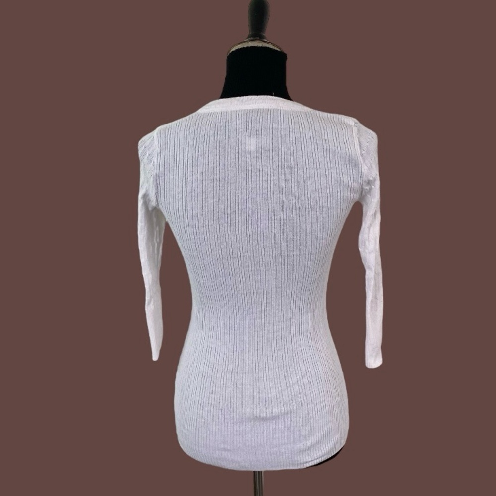 White v neck sheer sweater top size medium 3/$25 - Picture 3 of 7